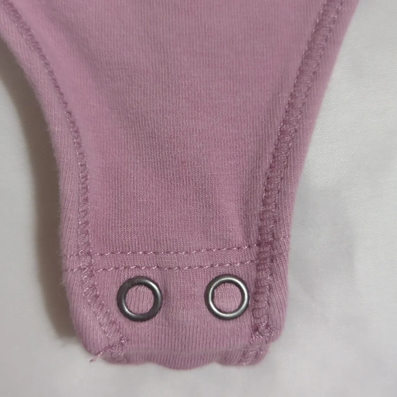 Abercrombie & Fitch Square Neck Sleeveless Bodysuit, Color Dusty Pink Size L - Picture 9 of 15